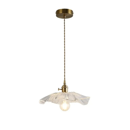 Elegant Clear Floral Glass Pendant Light
