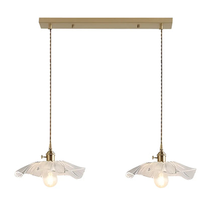 Elegant Clear Floral Glass Pendant Light