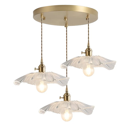 Elegant Clear Floral Glass Pendant Light