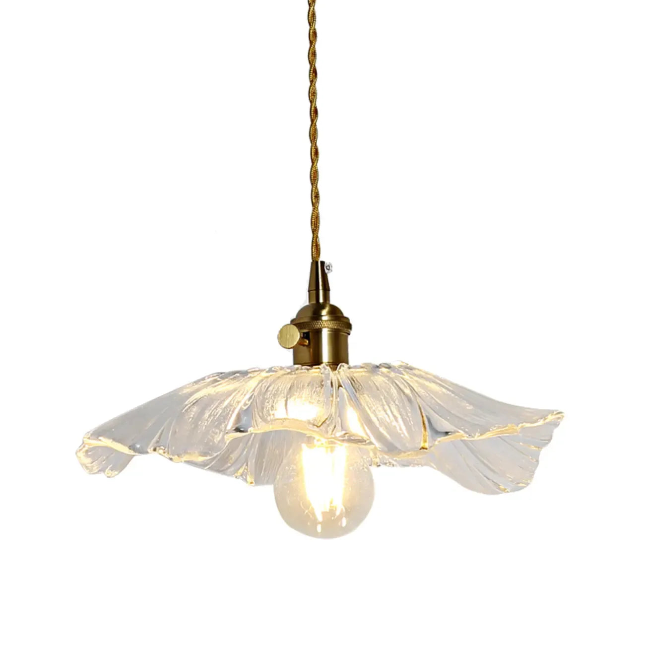Elegant Clear Floral Glass Pendant Light