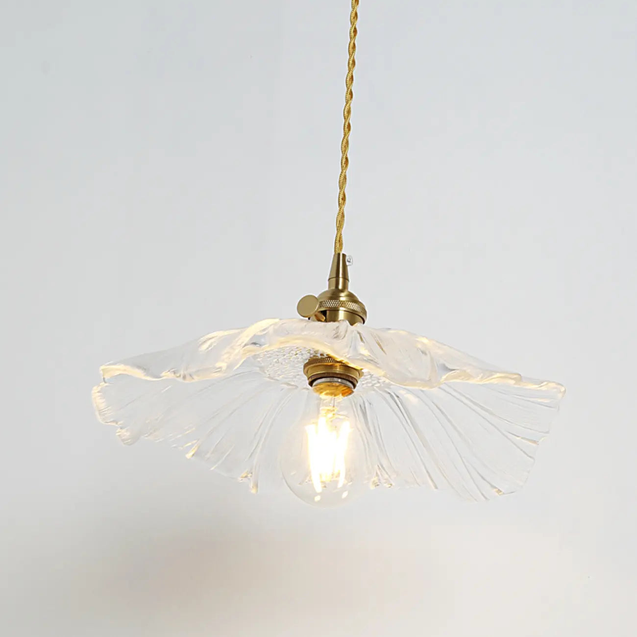 Elegant Clear Floral Glass Pendant Light