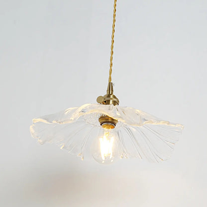 Elegant Clear Floral Glass Pendant Light