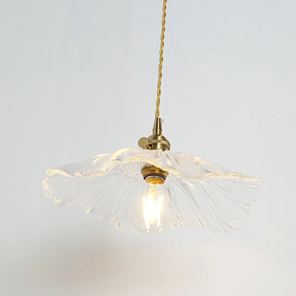 Elegant Clear Floral Glass Pendant Light