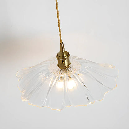 Elegant Clear Floral Glass Pendant Light