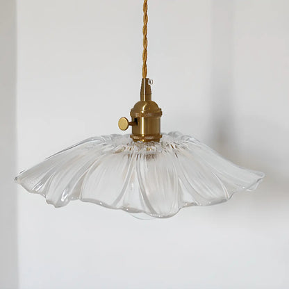 Elegant Clear Floral Glass Pendant Light