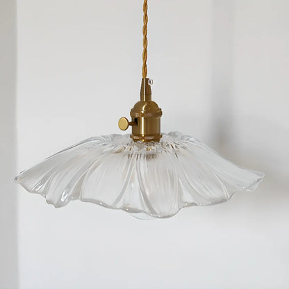 Elegant Clear Floral Glass Pendant Light