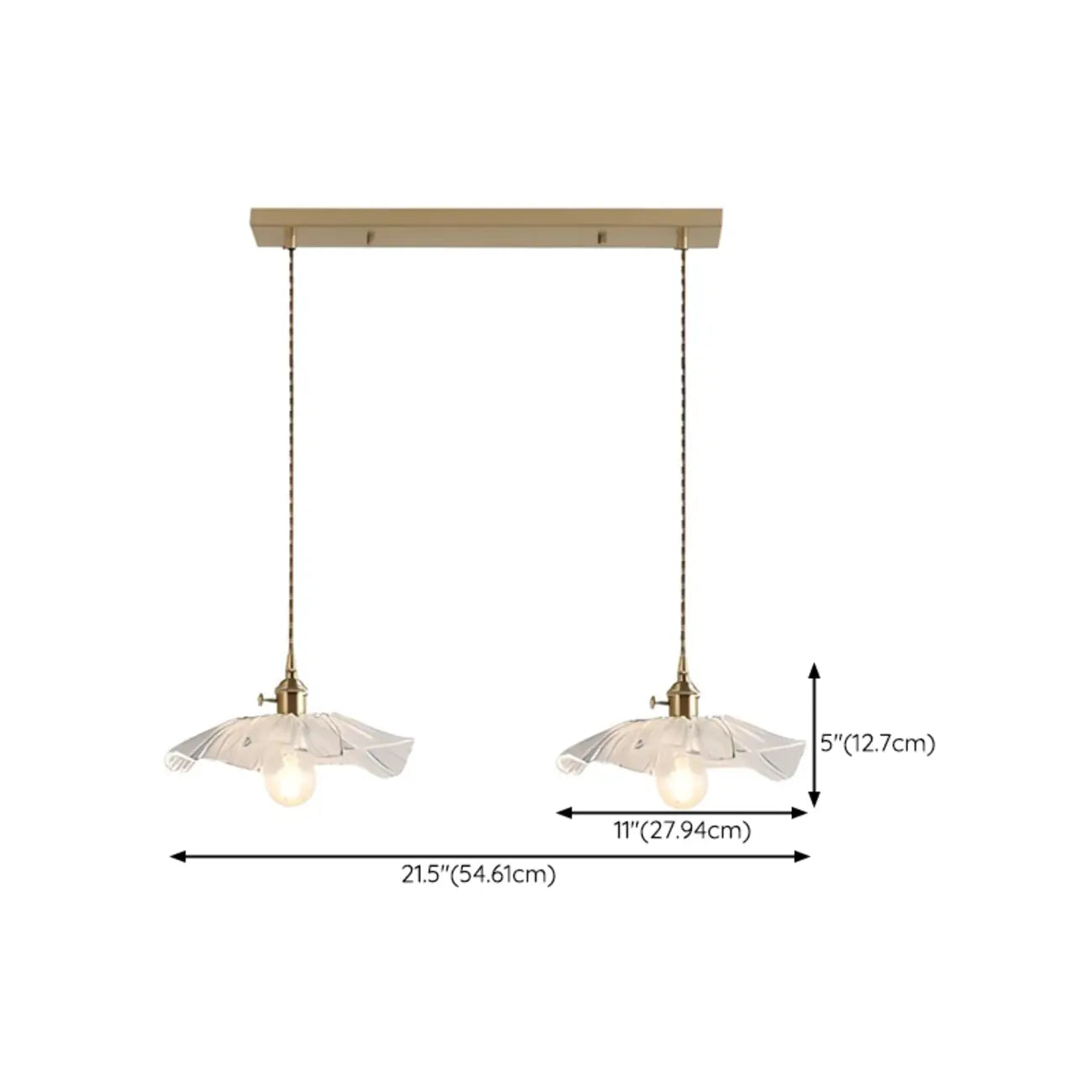 Elegant Clear Floral Glass Pendant Light