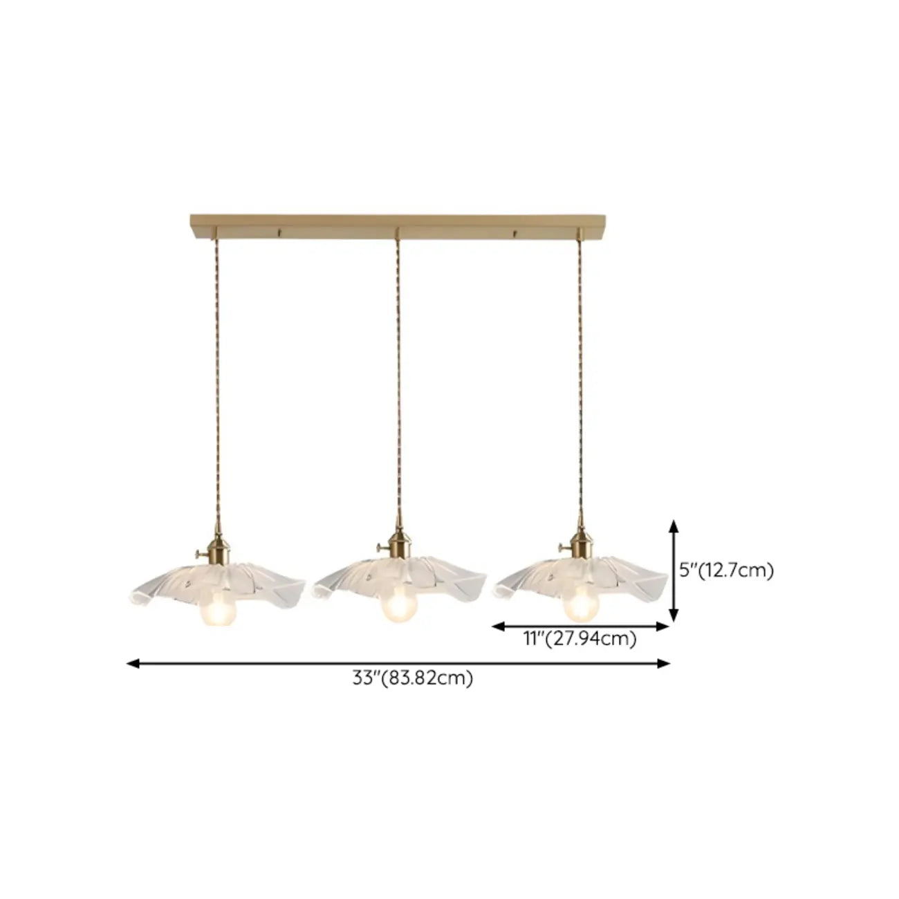 Elegant Clear Floral Glass Pendant Light