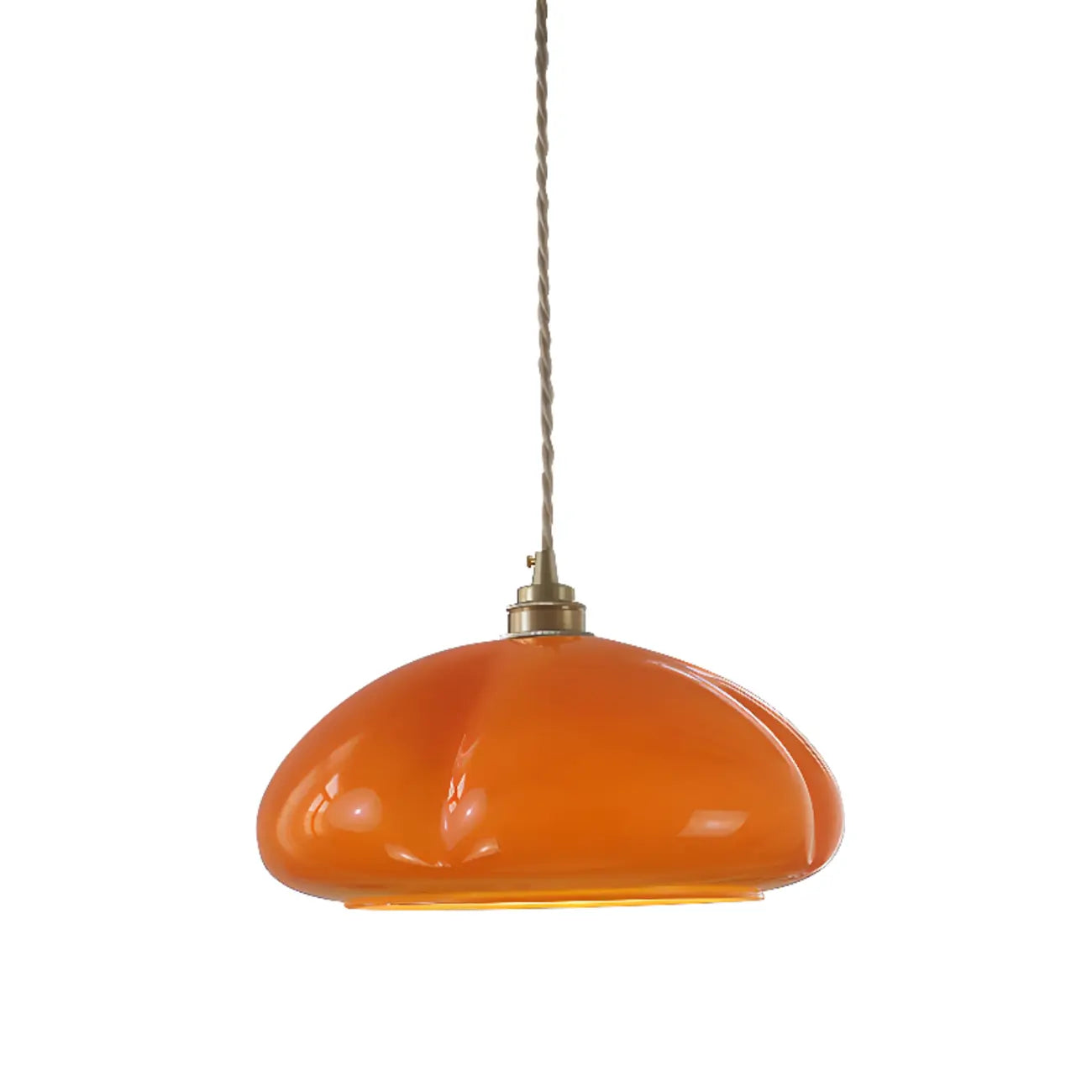 Vintage Pumpkin Shape Glass Pendant Light for Residential Use