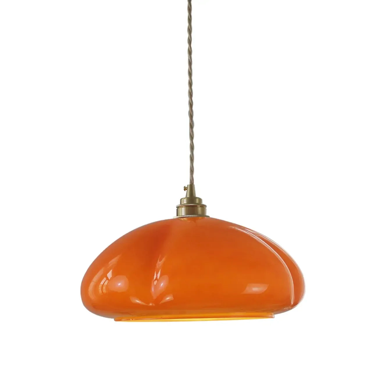 Vintage Pumpkin Shape Glass Pendant Light for Residential Use
