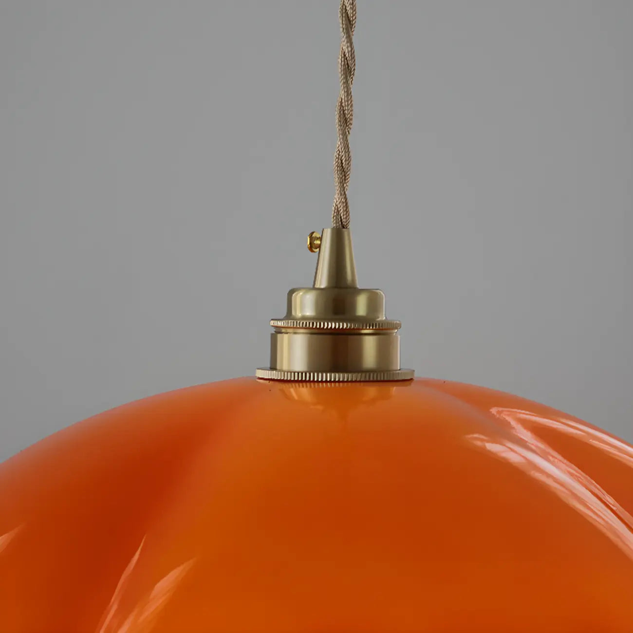 Vintage Pumpkin Shape Glass Pendant Light for Residential Use