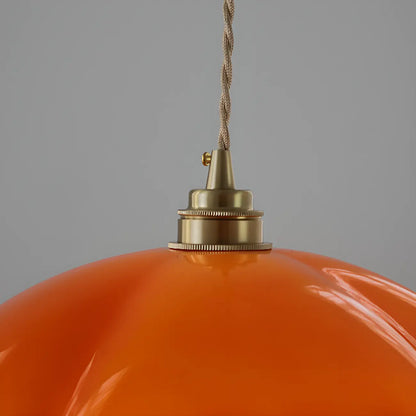 Vintage Pumpkin Shape Glass Pendant Light for Residential Use