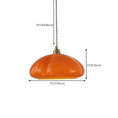 Vintage Pumpkin Shape Glass Pendant Light for Residential Use