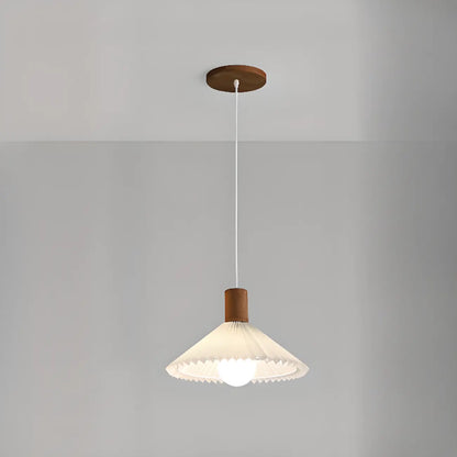 Modern Beige Pleated Pendant Light for Dining Room