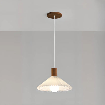 Modern Beige Pleated Pendant Light for Dining Room