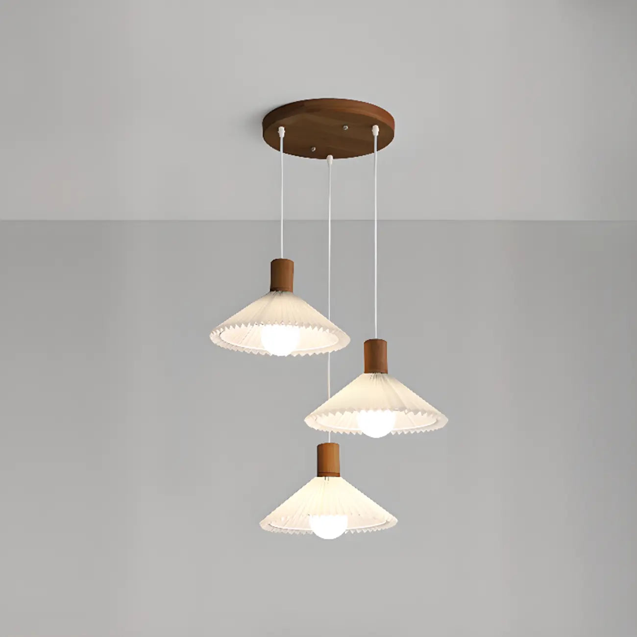 Modern Beige Pleated Pendant Light for Dining Room