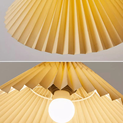 Modern Beige Pleated Pendant Light for Dining Room