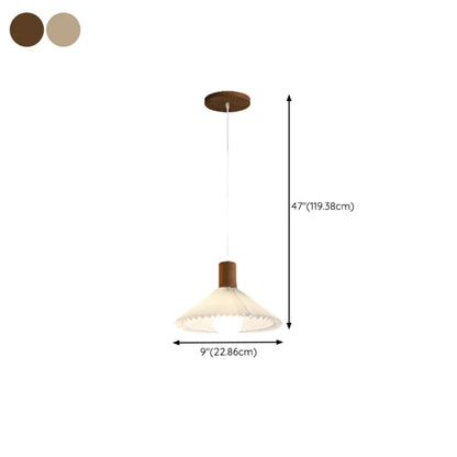 Modern Beige Pleated Pendant Light for Dining Room