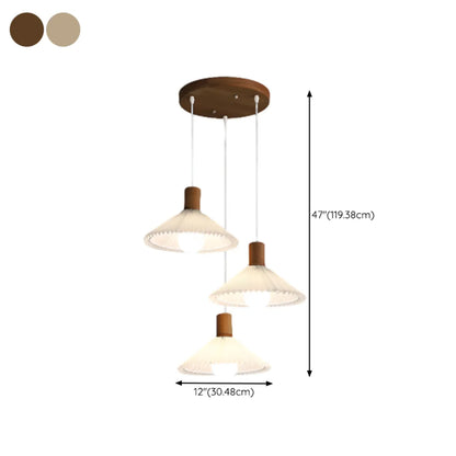 Modern Beige Pleated Pendant Light for Dining Room