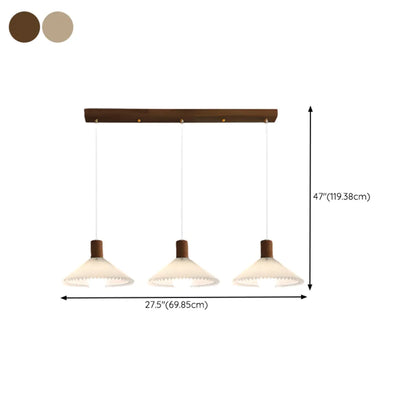 Modern Beige Pleated Pendant Light for Dining Room