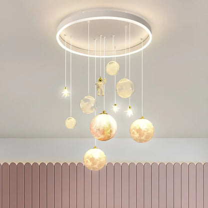 Glam LED Planet Pendant Light with 7-Lights for Kids' Room