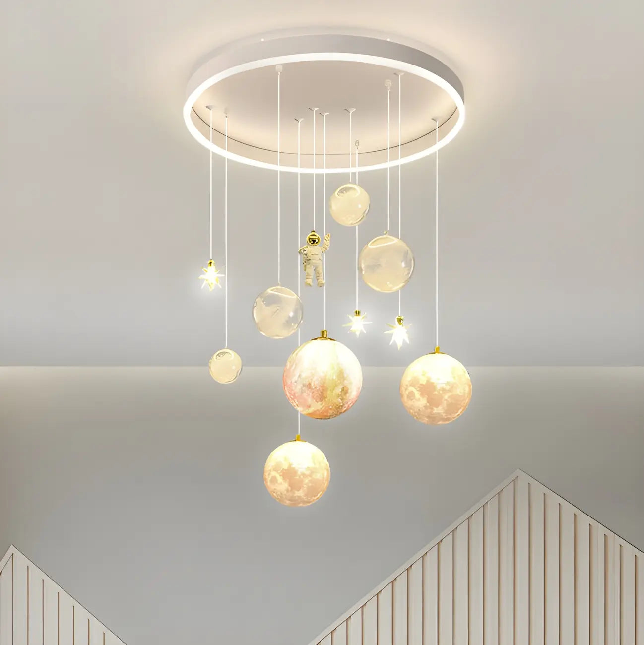 Glam LED Planet Pendant Light with 7-Lights for Kids' Room