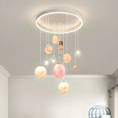 Glam LED Planet Pendant Light with 7-Lights for Kids' Room