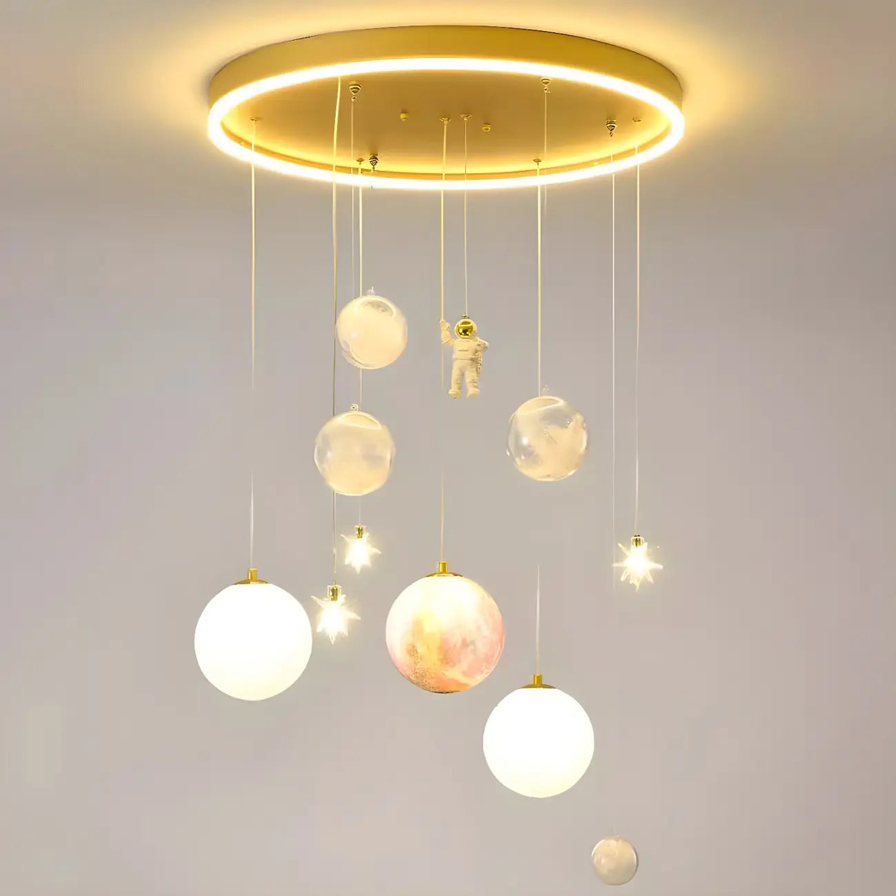 Glam LED Planet Pendant Light with 7-Lights for Kids' Room