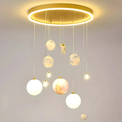 Glam LED Planet Pendant Light with 7-Lights for Kids' Room