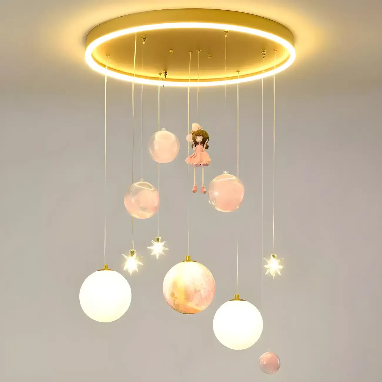 Glam LED Planet Pendant Light with 7-Lights for Kids' Room