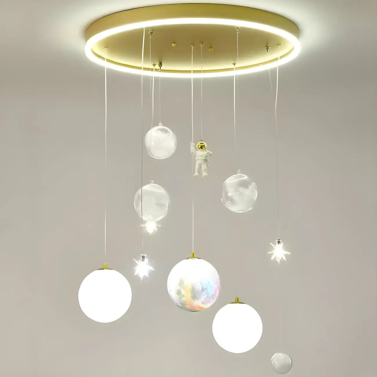 Glam LED Planet Pendant Light with 7-Lights for Kids' Room