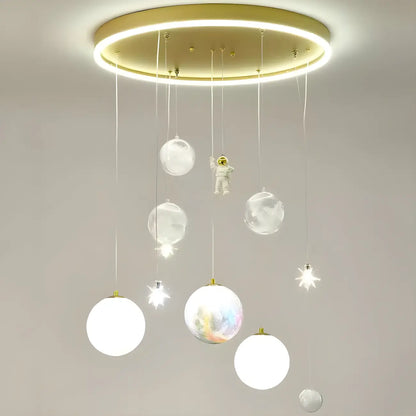 Glam LED Planet Pendant Light with 7-Lights for Kids' Room