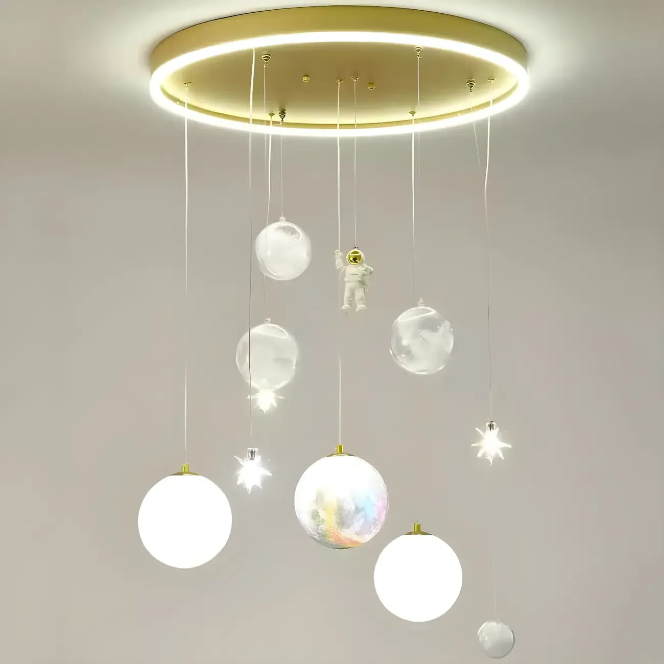Glam LED Planet Pendant Light with 7-Lights for Kids' Room