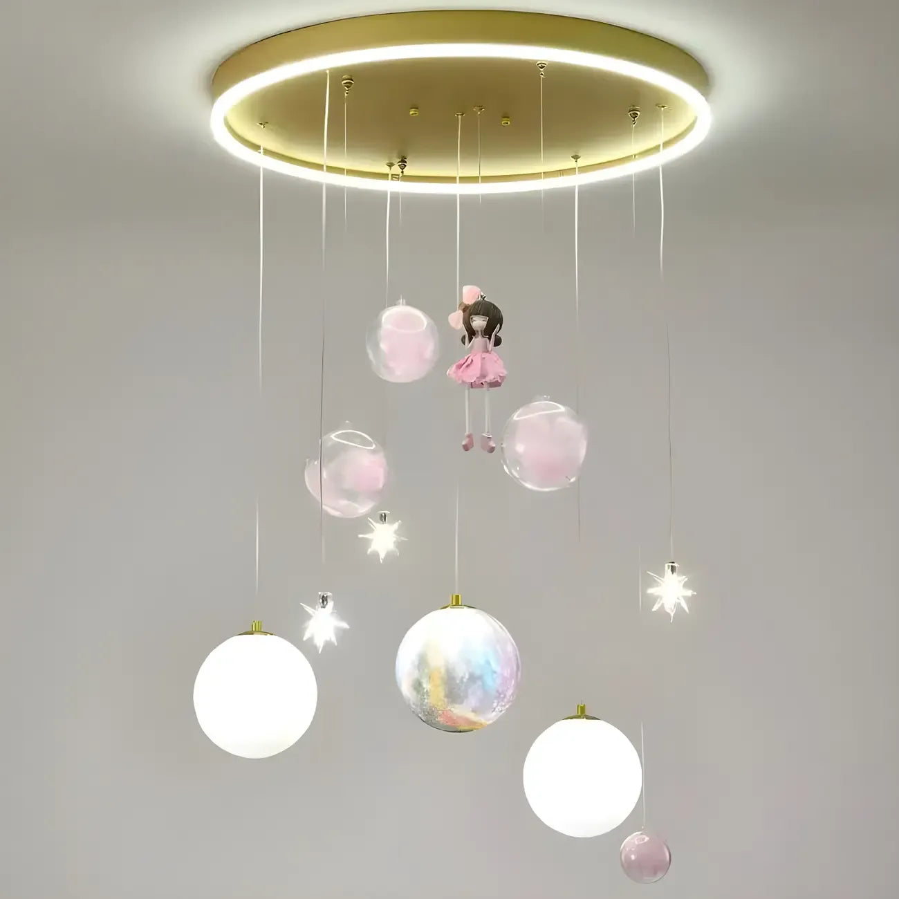 Glam LED Planet Pendant Light with 7-Lights for Kids' Room