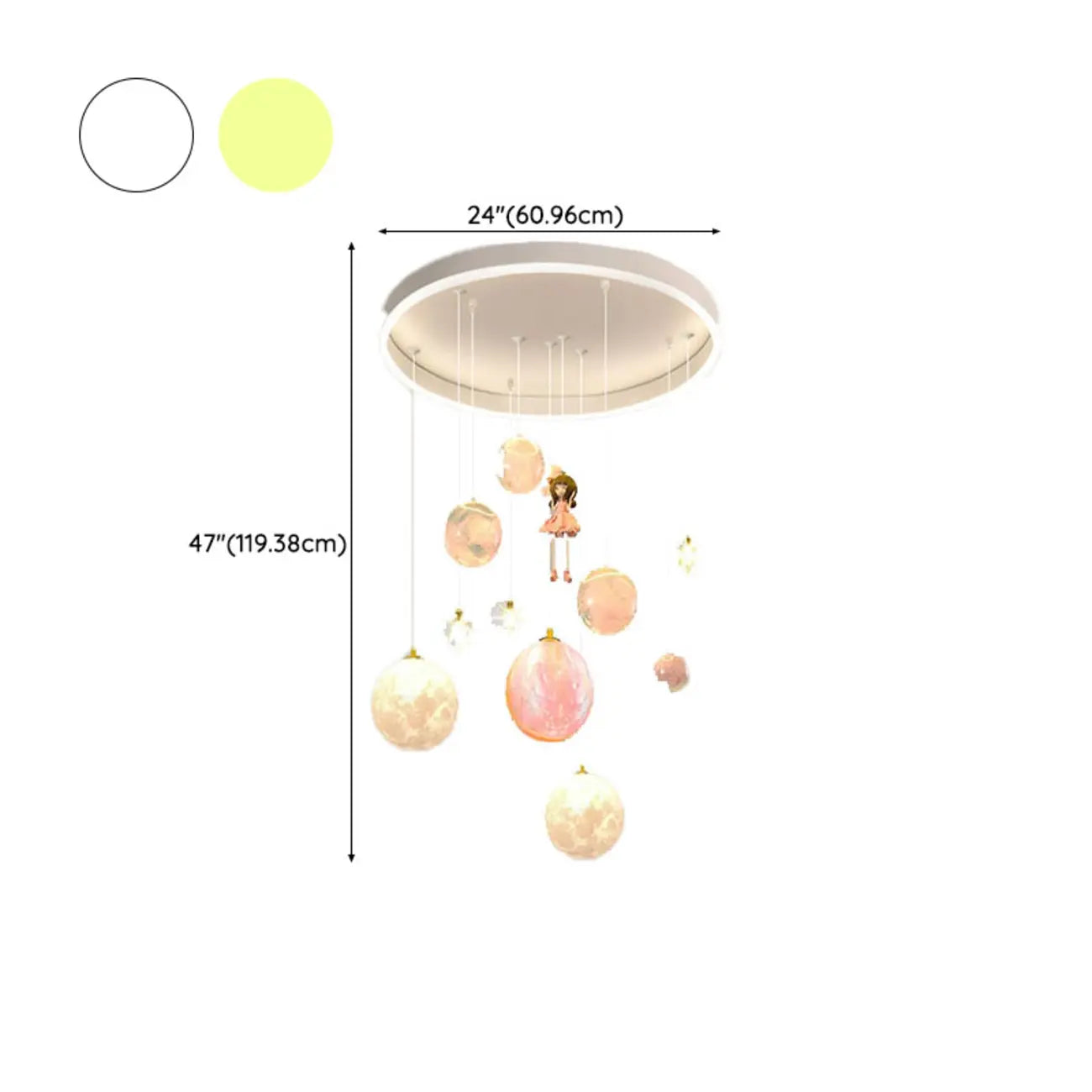 Glam LED Planet Pendant Light with 7-Lights for Kids' Room