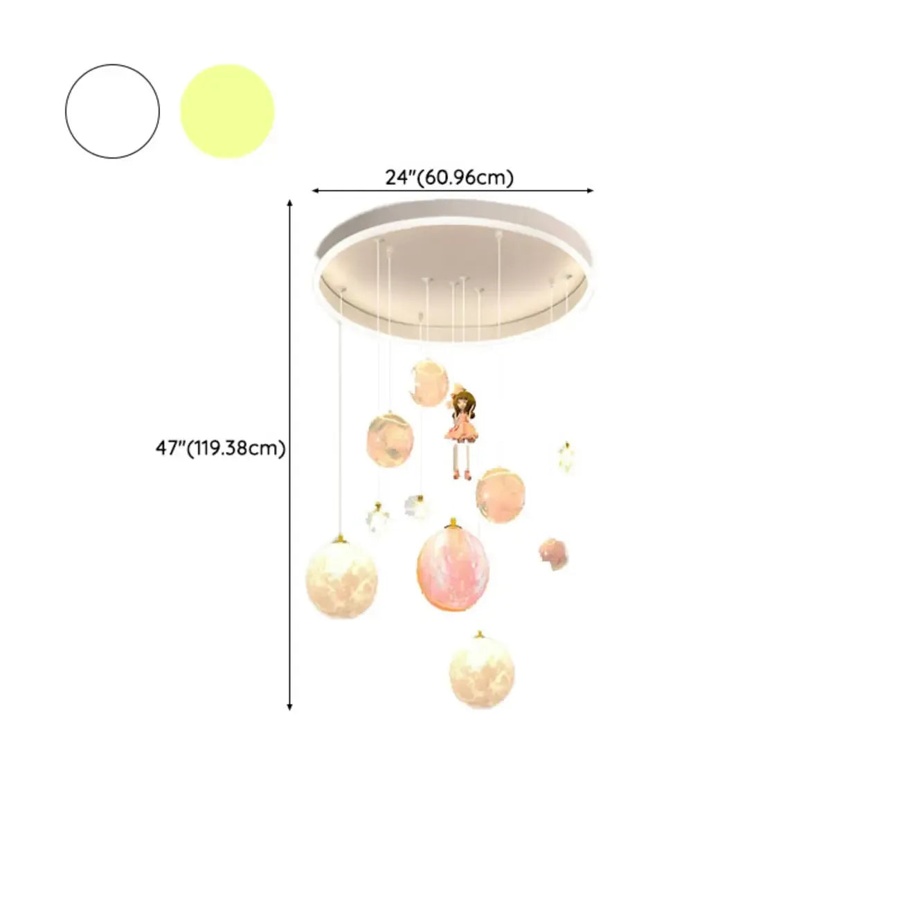 Glam LED Planet Pendant Light with 7-Lights for Kids' Room