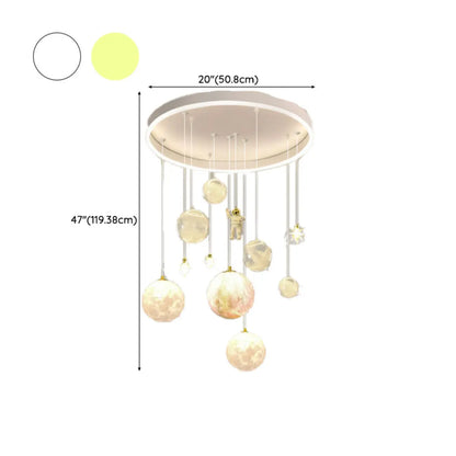 Glam LED Planet Pendant Light with 7-Lights for Kids' Room