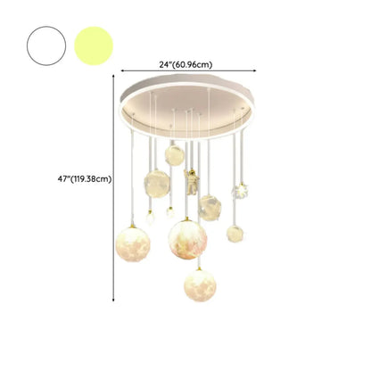 Glam LED Planet Pendant Light with 7-Lights for Kids' Room