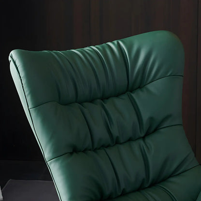 Vintage Green Upholstered Rocking Chair with Ottoman for Indoor