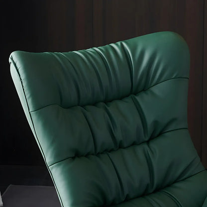 Vintage Green Upholstered Rocking Chair with Ottoman for Indoor