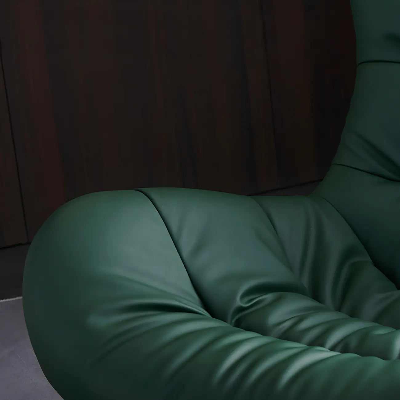 Vintage Green Upholstered Rocking Chair with Ottoman for Indoor