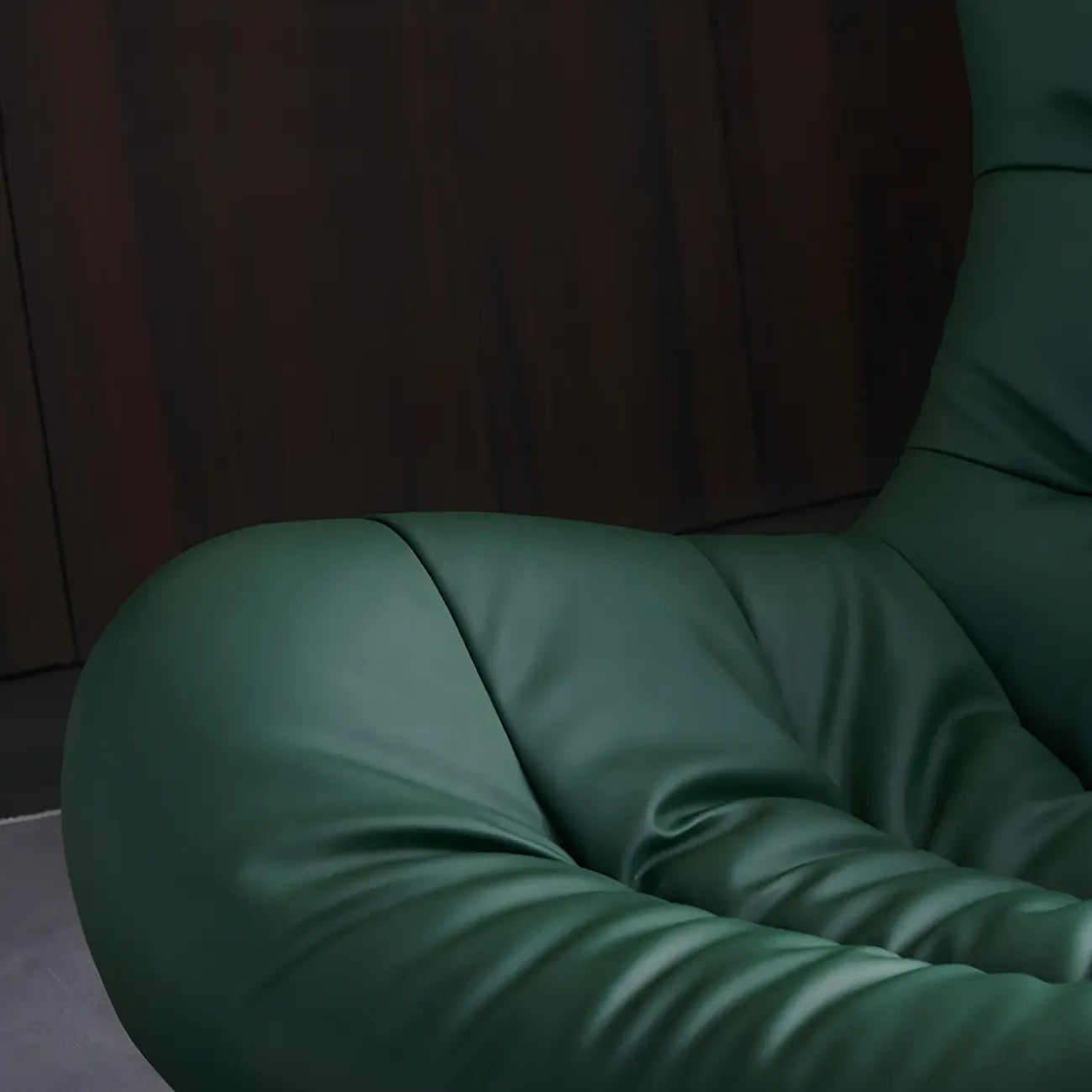 Vintage Green Upholstered Rocking Chair with Ottoman for Indoor