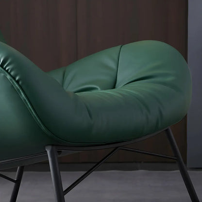 Vintage Green Upholstered Rocking Chair with Ottoman for Indoor