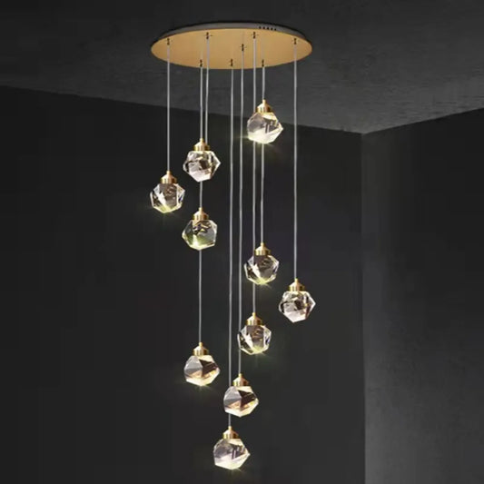 Modern Glass Crystal LED Pendant Light Chandelier for Home