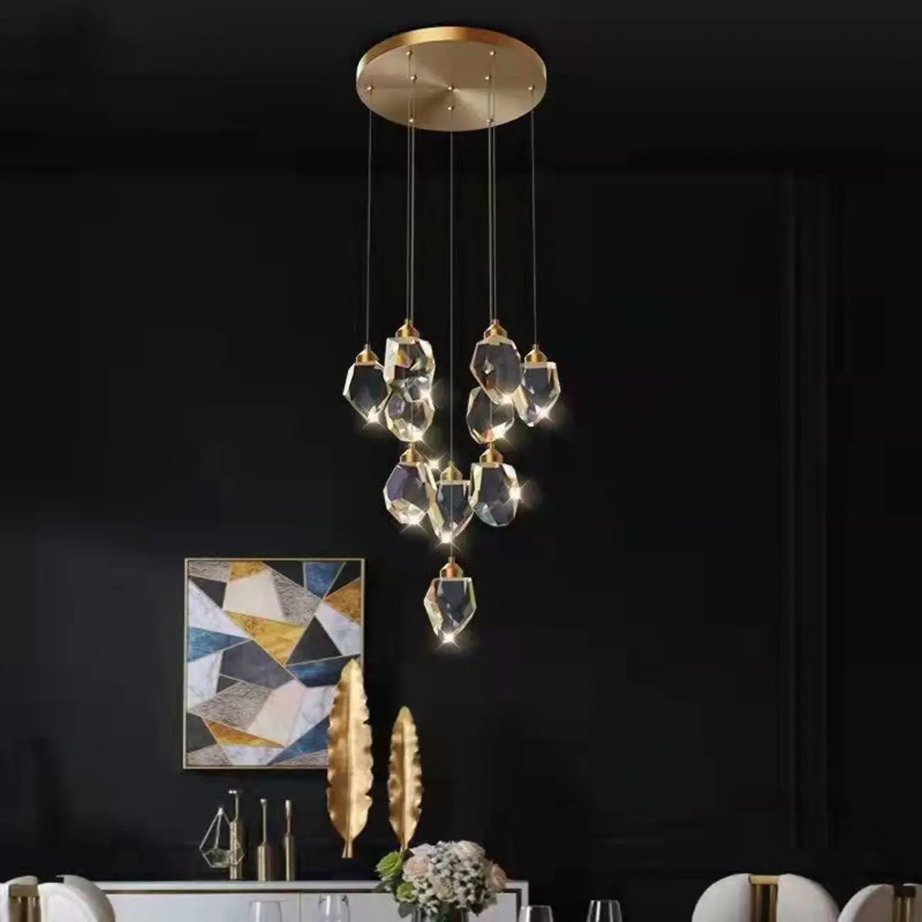 Modern Glass Crystal LED Pendant Light Chandelier for Home