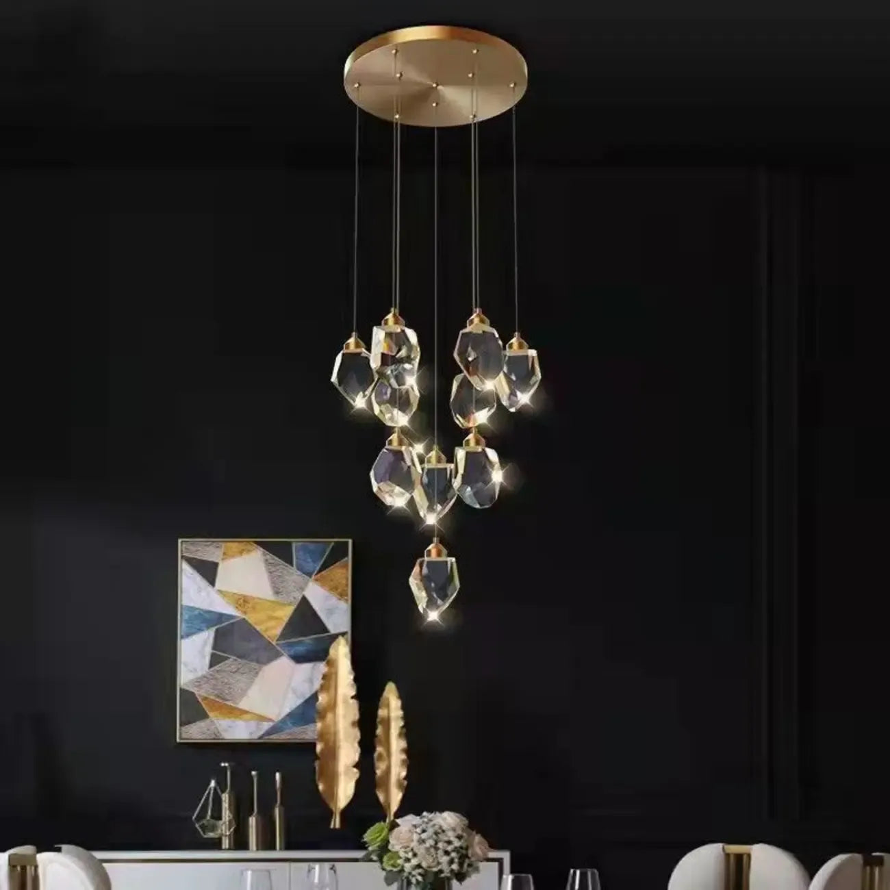 Modern Glass Crystal LED Pendant Light Chandelier for Home