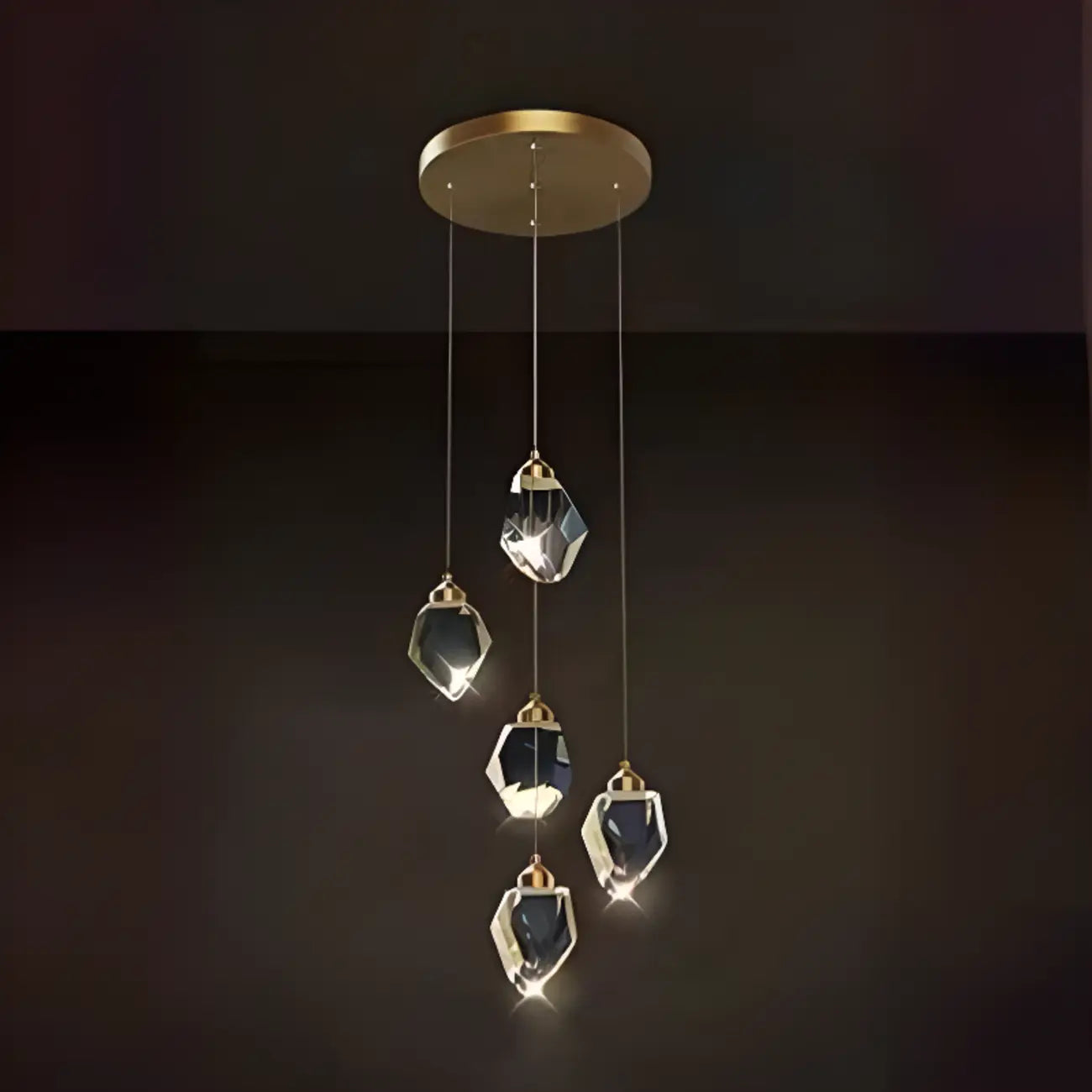 Modern Glass Crystal LED Pendant Light Chandelier for Home