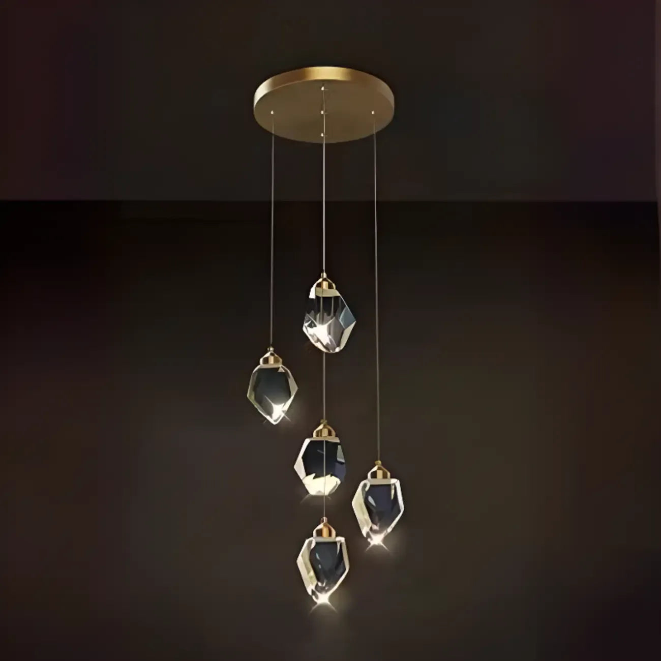 Modern Glass Crystal LED Pendant Light Chandelier for Home