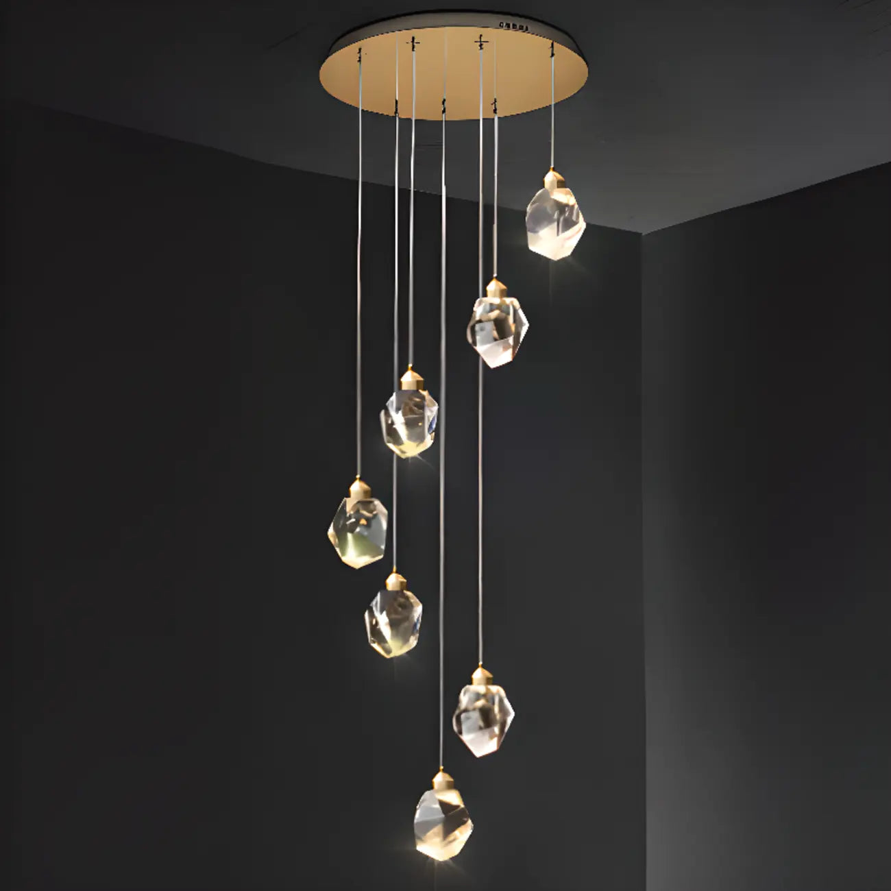 Modern Glass Crystal LED Pendant Light Chandelier for Home