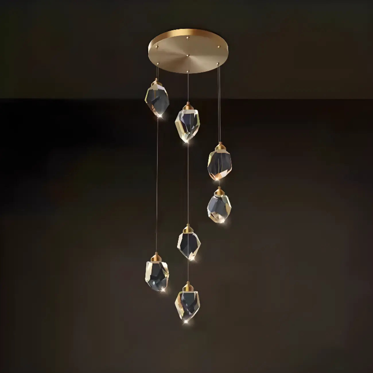 Modern Glass Crystal LED Pendant Light Chandelier for Home